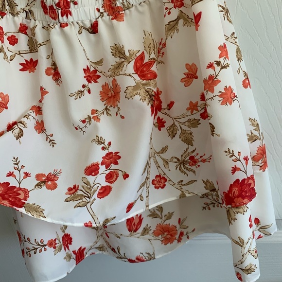 Joie ruffled orange floral print Mini dress  XS - Picture 3 of 5